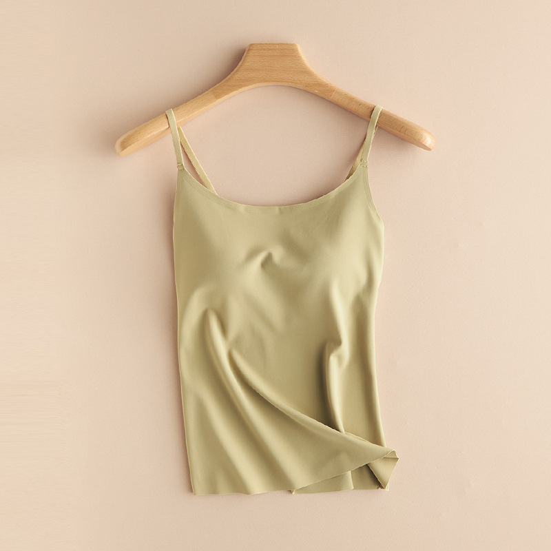 Sieviešu kamizole ar iekšējo krūšu uzpildi, neilona-spandexa audums, šaurs griezums, plānas siksnas, garums 50–65 cm