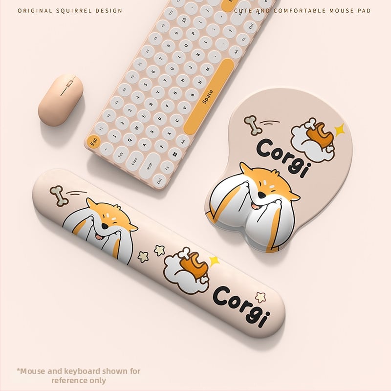 3D pelės kilimėlis su riešo apsauga - Cortical medžiaga, OEM apdorojimas