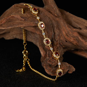 Гривна за китка с естествен аметист и цитрин, S925 сребро, геометричен дизайн