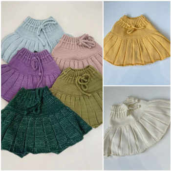 Bērnu adīti culotte bikses, no kokvilnas diega, maiga apstrāde, vienkrāsains modelis, piemērots jaundzimušajiem 0–1 g, 2025. gada pavasara izlase