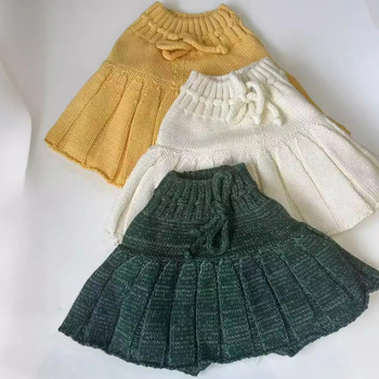 Bērnu adīti culotte bikses, no kokvilnas diega, maiga apstrāde, vienkrāsains modelis, piemērots jaundzimušajiem 0–1 g, 2025. gada pavasara izlase