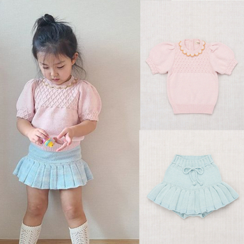 Bērnu adīti culotte bikses, no kokvilnas diega, maiga apstrāde, vienkrāsains modelis, piemērots jaundzimušajiem 0–1 g, 2025. gada pavasara izlase