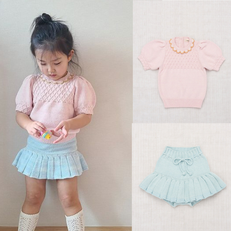 Bērnu adīti culotte bikses, no kokvilnas diega, maiga apstrāde, vienkrāsains modelis, piemērots jaundzimušajiem 0–1 g, 2025. gada pavasara izlase