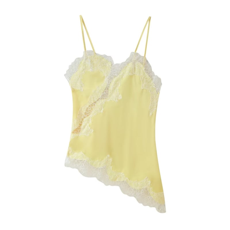 Mežģīņu dekora camisole top, brīvs griezums, poliesters 95%+, sievietēm, japāņu-korejiešu brīvā stila vasara 2025