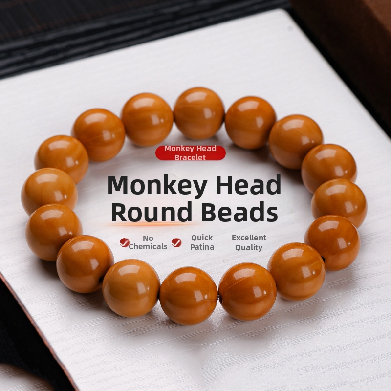 Brățară bărbați cu mărgele Monkey Head – stil modern minimalist, finisaj lustruit