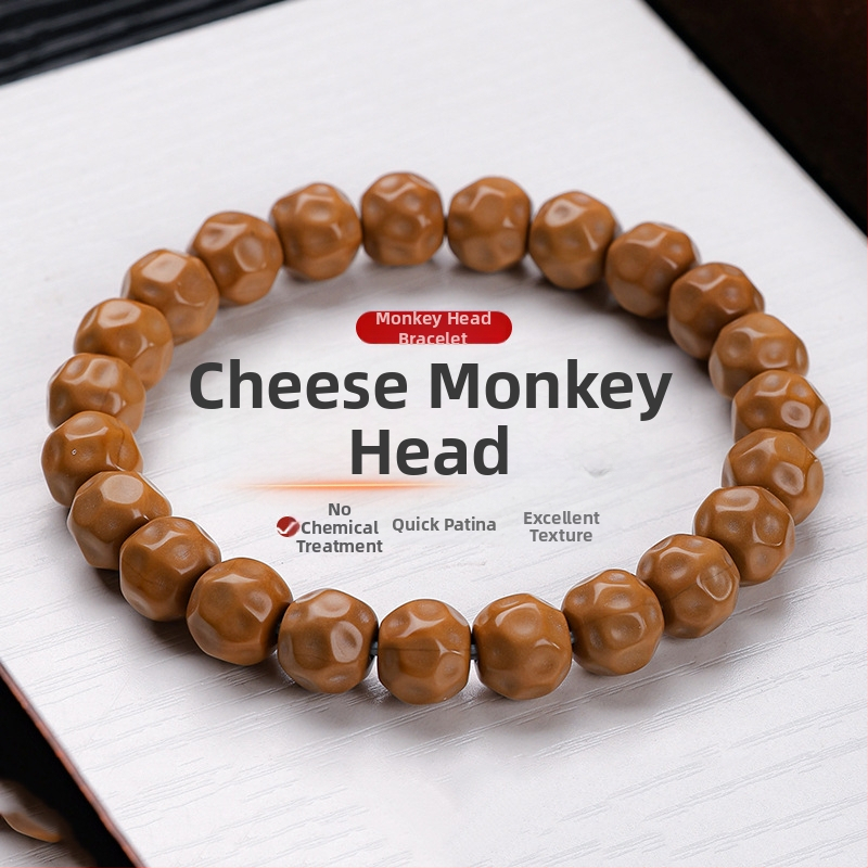 Brățară bărbați cu mărgele Monkey Head – stil modern minimalist, finisaj lustruit