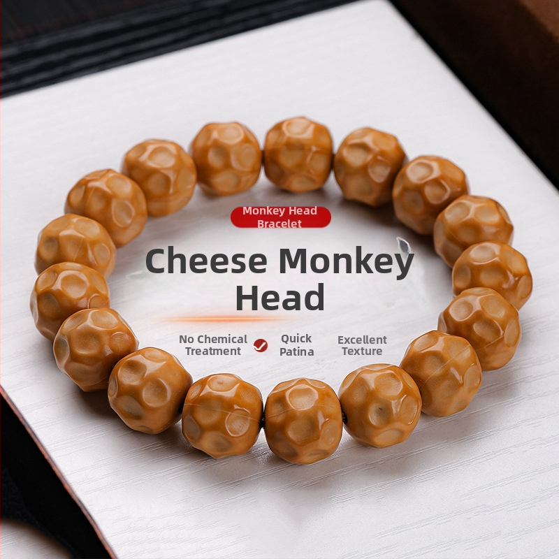 Brățară bărbați cu mărgele Monkey Head – stil modern minimalist, finisaj lustruit