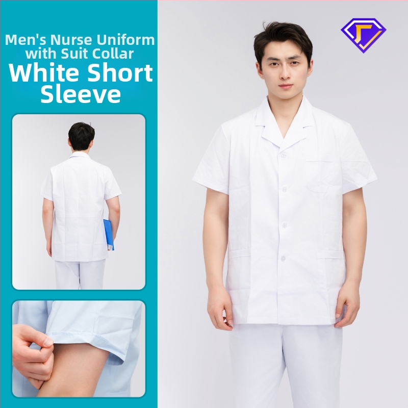 Māsu uniformes komplekts ar lellītes apkakli, garas piedurknes, kokvilnas–spandeksa audums, mitrumu vadīšana