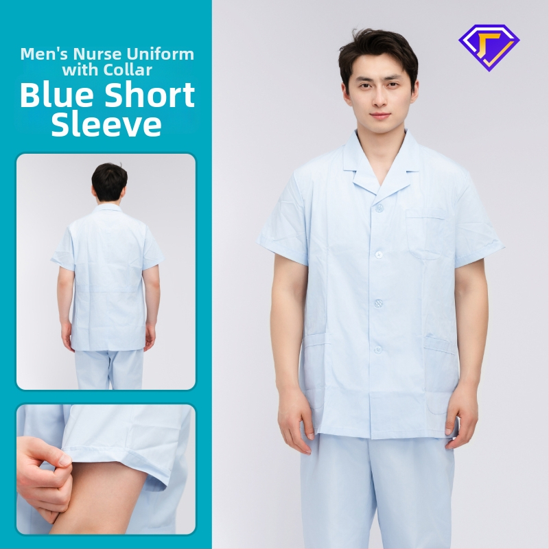 Māsu uniformes komplekts ar lellītes apkakli, garas piedurknes, kokvilnas–spandeksa audums, mitrumu vadīšana