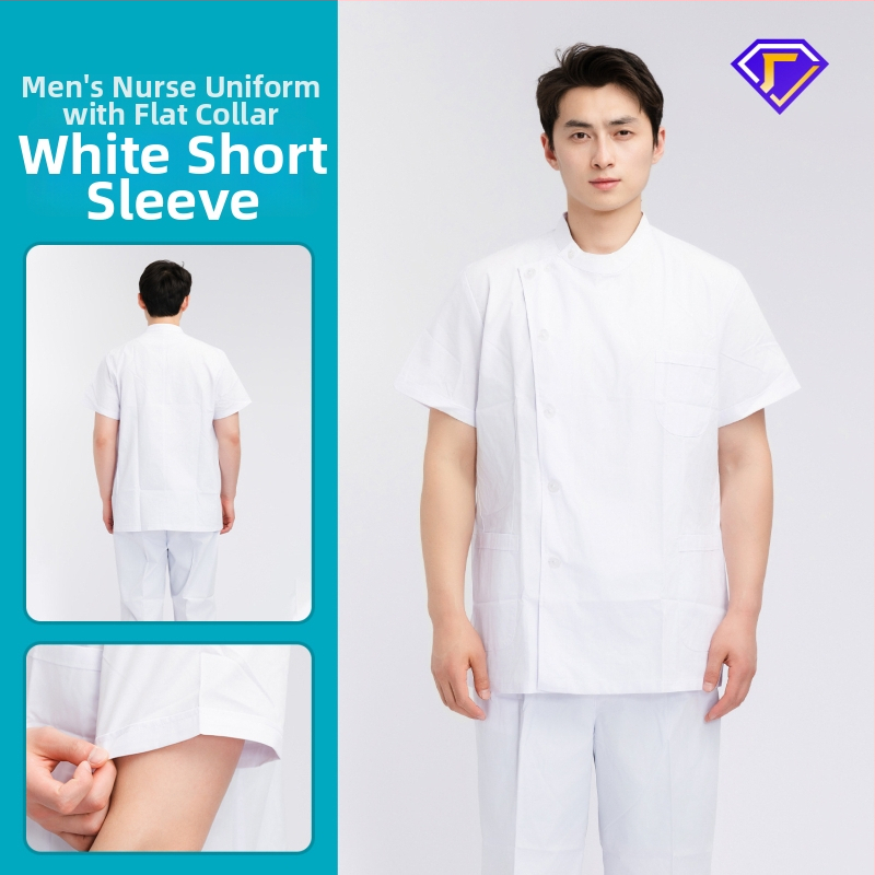 Māsu uniformes komplekts ar lellītes apkakli, garas piedurknes, kokvilnas–spandeksa audums, mitrumu vadīšana