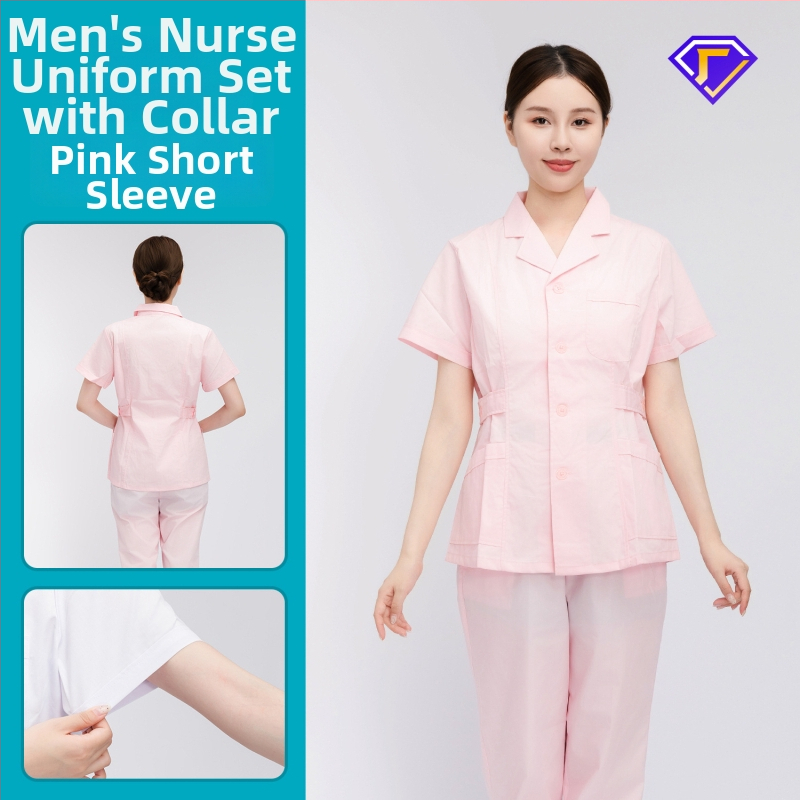 Māsu uniformes komplekts ar lellītes apkakli, garas piedurknes, kokvilnas–spandeksa audums, mitrumu vadīšana