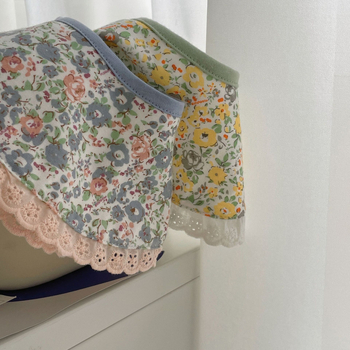 Bib pentru bebeluți, stil coreean, imprimeu proaspăt pentru fete, material clasă A, peste 95% bumbac, absorbție înaltă, fără fluor