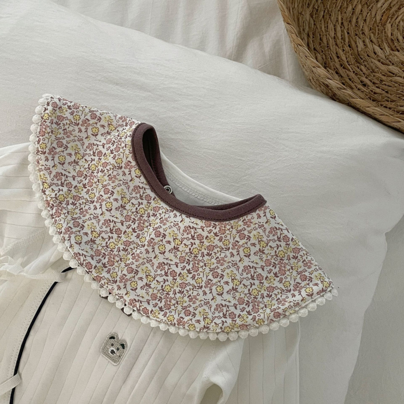 Bib pentru bebeluți, stil coreean, imprimeu proaspăt pentru fete, material clasă A, peste 95% bumbac, absorbție înaltă, fără fluor