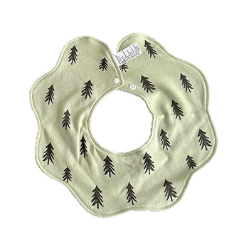 Bērnu bībs no kokvilnas ar ūdensnecaurlaidīgu audumu, piemērots zīdaiņiem 0-1 gadiem, raksts: dzīvnieki/ziedi/drukas