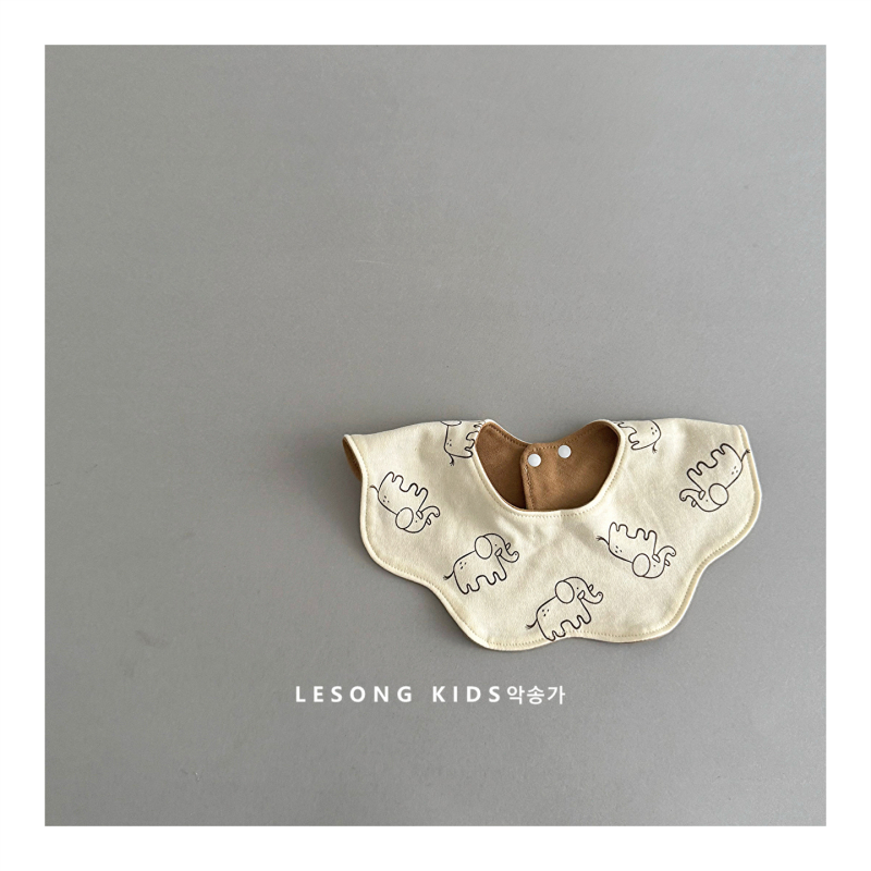 Bērnu bībs no kokvilnas ar ūdensnecaurlaidīgu audumu, piemērots zīdaiņiem 0-1 gadiem, raksts: dzīvnieki/ziedi/drukas