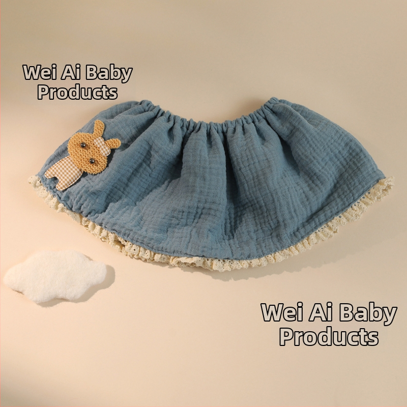 Bērnu bavete ar 360° princeses mežģīnēm, kokvilnas marlē, absorbējošs kokvilnas diegs, vecums 0–1 gads