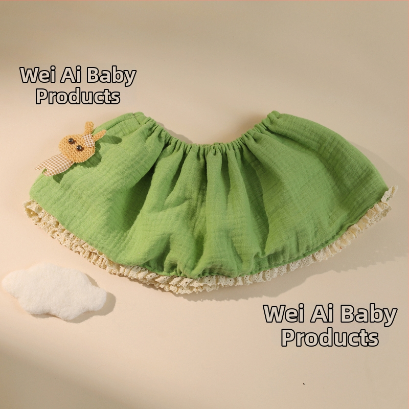 Bērnu bavete ar 360° princeses mežģīnēm, kokvilnas marlē, absorbējošs kokvilnas diegs, vecums 0–1 gads