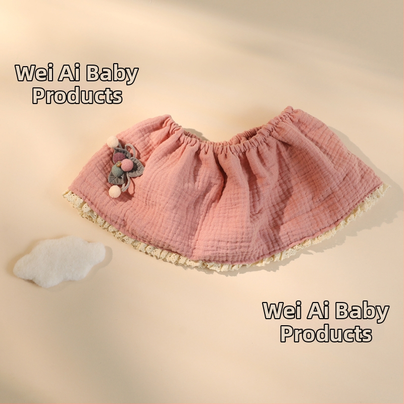 Bērnu bavete ar 360° princeses mežģīnēm, kokvilnas marlē, absorbējošs kokvilnas diegs, vecums 0–1 gads