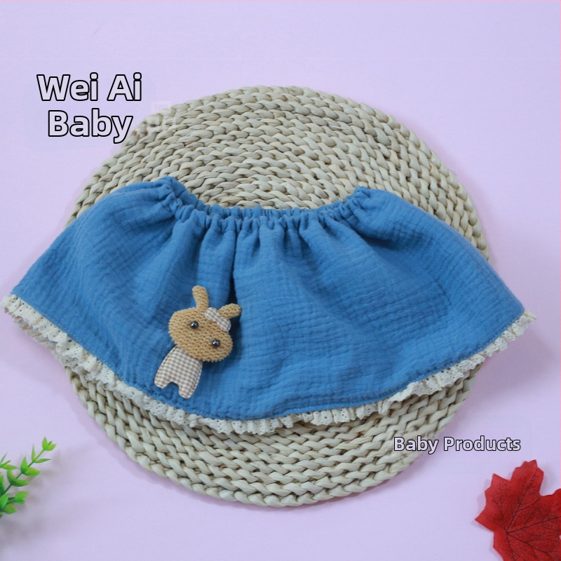 Bērnu bavete ar 360° princeses mežģīnēm, kokvilnas marlē, absorbējošs kokvilnas diegs, vecums 0–1 gads