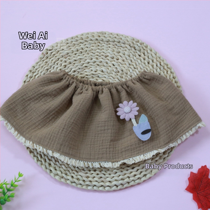 Bērnu bavete ar 360° princeses mežģīnēm, kokvilnas marlē, absorbējošs kokvilnas diegs, vecums 0–1 gads