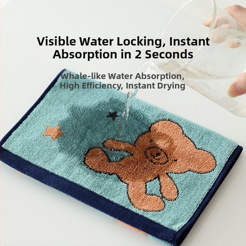 Bērnu dvielis no 100% kokvilnas, yarn-dyed, 32S pavedums, 50–80 g, pielāgošana pieejama