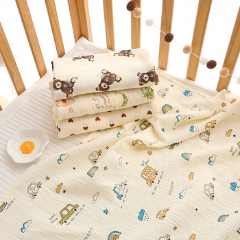 Zīdaiņu šalle no crepe auduma ar karikatūru un punktu rakstu, visas sezonas, drošības klase A