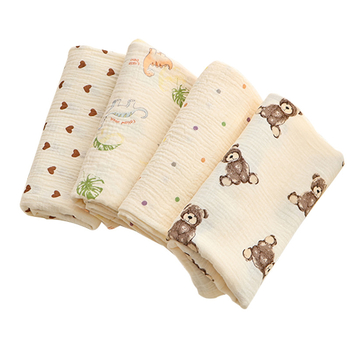 Zīdaiņu šalle no crepe auduma ar karikatūru un punktu rakstu, visas sezonas, drošības klase A