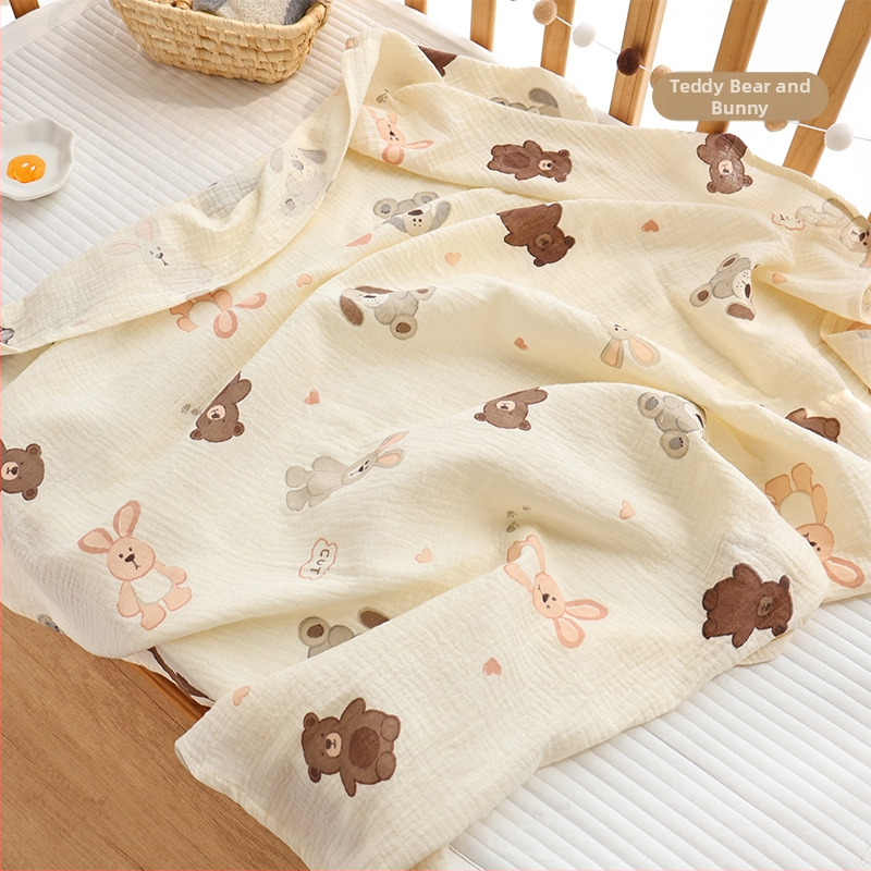 Zīdaiņu šalle no crepe auduma ar karikatūru un punktu rakstu, visas sezonas, drošības klase A