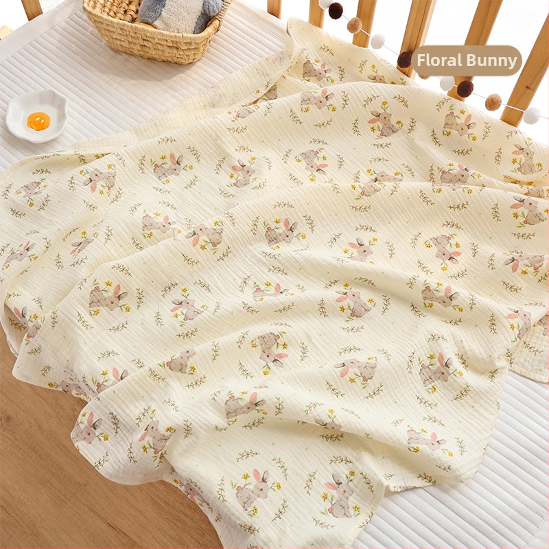 Zīdaiņu šalle no crepe auduma ar karikatūru un punktu rakstu, visas sezonas, drošības klase A