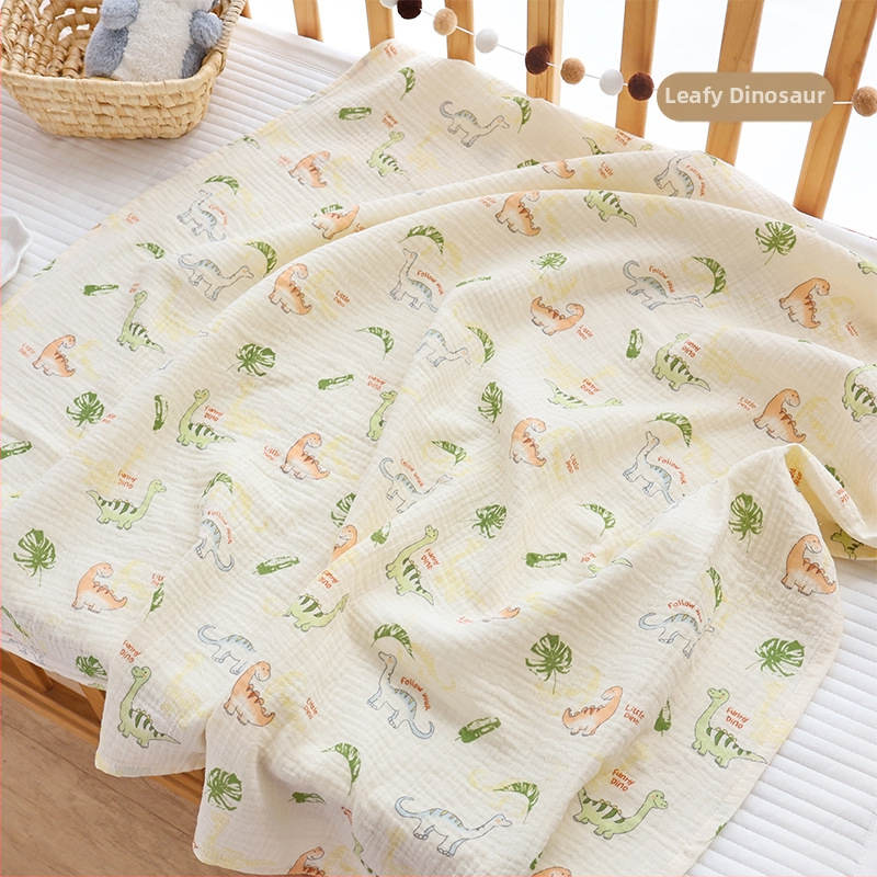 Zīdaiņu šalle no crepe auduma ar karikatūru un punktu rakstu, visas sezonas, drošības klase A