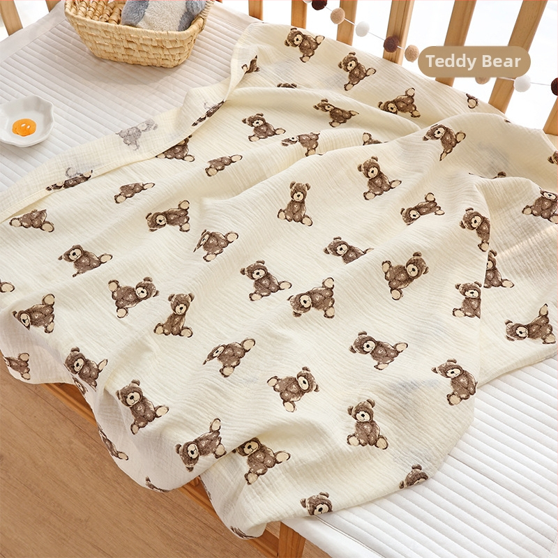 Zīdaiņu šalle no crepe auduma ar karikatūru un punktu rakstu, visas sezonas, drošības klase A