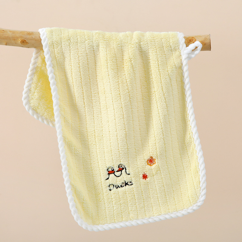 Bērnu kvadrātveida dvieli no korāla flīsa, 120D, izšūšana un apmales, mazāk nekā 50 g, pielāgojama