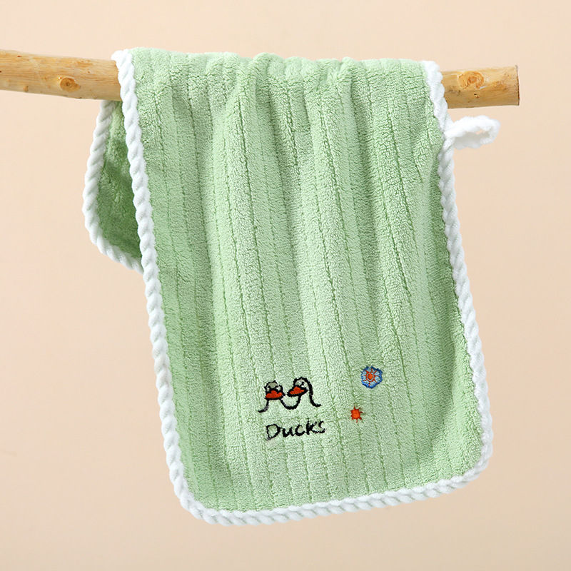 Bērnu kvadrātveida dvieli no korāla flīsa, 120D, izšūšana un apmales, mazāk nekā 50 g, pielāgojama