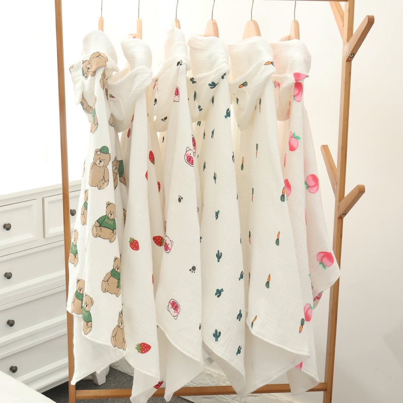 Zīdaiņu dvielis ar kapuci, 200–300 g, bērnu dvielis, drukāts dizains