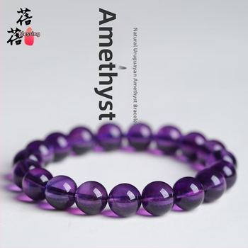 Гривна от кристал аметист, геометричен дизайн, полирана повърхност, унисекс, висок клас