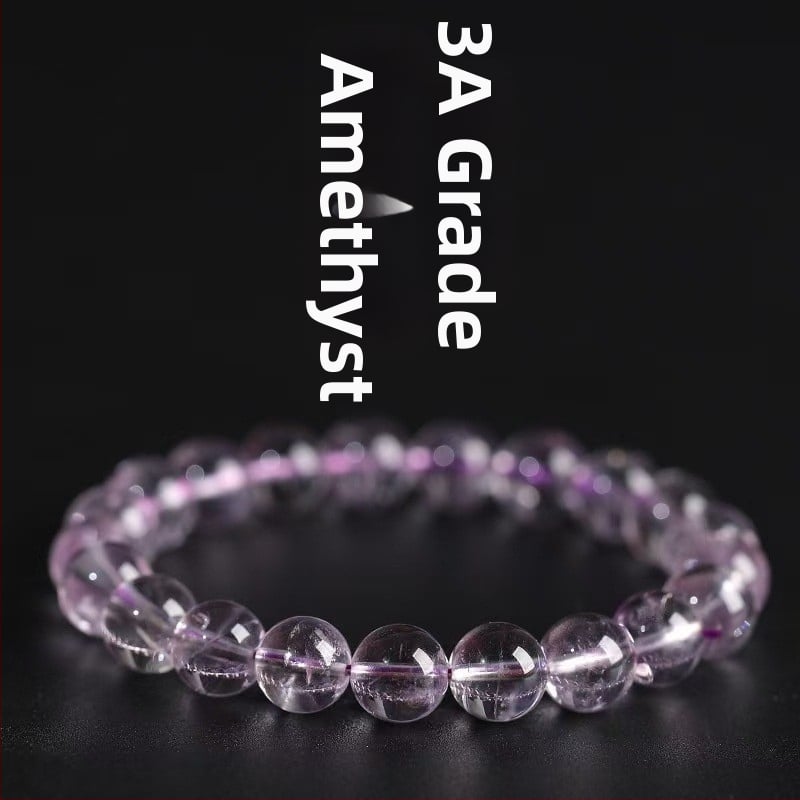 Гривна от кристал аметист, геометричен дизайн, полирана повърхност, унисекс, висок клас