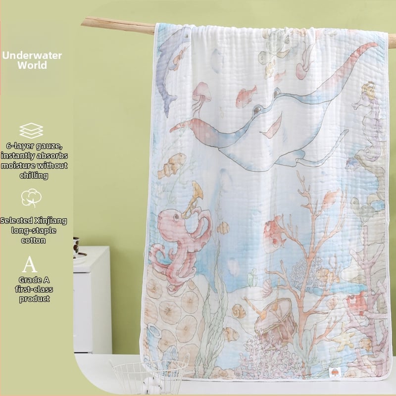 Stamens памучна бебешка хавлия за баня с мультяшен дизайн (280 g, клас А)