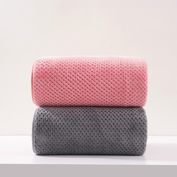 Korallfleece käterätt vannitoa jaoks, paks, nahasõbralik, imav ja kiiresti kuivav, 150D, 400–500 g, lihtne kude servadega, vannitoa või ranna jaoks