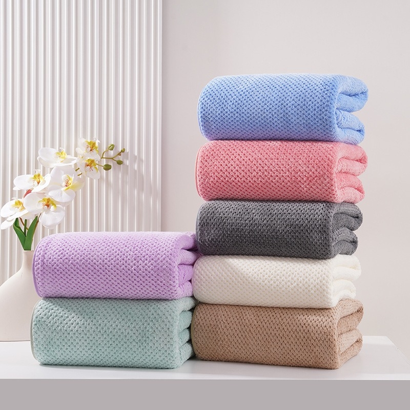 Korallfleece käterätt vannitoa jaoks, paks, nahasõbralik, imav ja kiiresti kuivav, 150D, 400–500 g, lihtne kude servadega, vannitoa või ranna jaoks