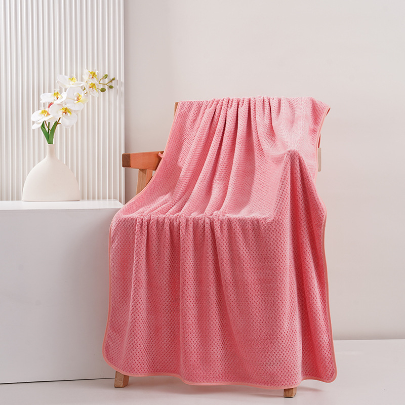 Korallfleece käterätt vannitoa jaoks, paks, nahasõbralik, imav ja kiiresti kuivav, 150D, 400–500 g, lihtne kude servadega, vannitoa või ranna jaoks