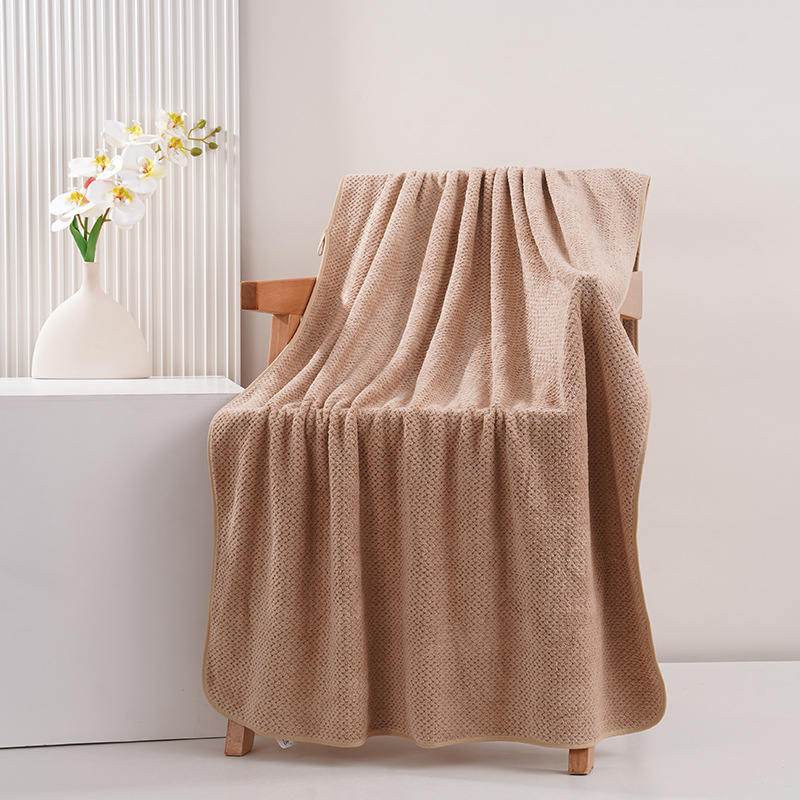 Korallfleece käterätt vannitoa jaoks, paks, nahasõbralik, imav ja kiiresti kuivav, 150D, 400–500 g, lihtne kude servadega, vannitoa või ranna jaoks