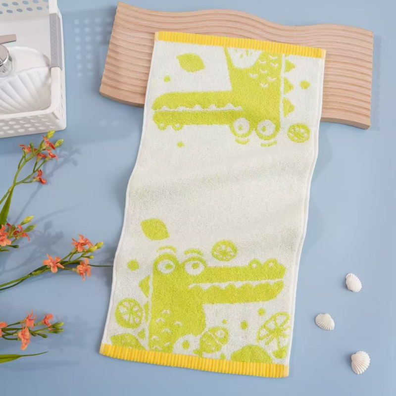 Bērnu sejas dvielis no 100% kokvilnas, jacquard audums, 32s diegi, svars 50-80 g