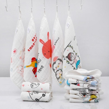 Bērnu sejas dvielis no sešslāņu kokvilnas gāzes, drukāts, absorbējošs, ar karikatūru motīviem, vecāku-bērnu stilā (Zīmols: Youya · Materiāls: Kokvilna · Svars: 140–170 g · Mērķauditorija: Zīdainis · Kategorija: Dvielis)