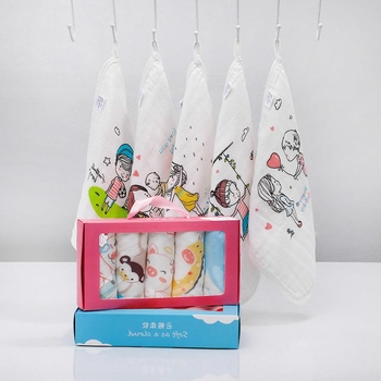 Bērnu sejas dvielis no sešslāņu kokvilnas gāzes, drukāts, absorbējošs, ar karikatūru motīviem, vecāku-bērnu stilā (Zīmols: Youya · Materiāls: Kokvilna · Svars: 140–170 g · Mērķauditorija: Zīdainis · Kategorija: Dvielis)