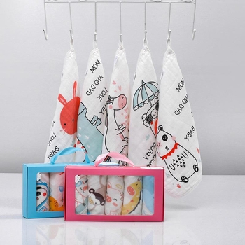 Bērnu sejas dvielis no sešslāņu kokvilnas gāzes, drukāts, absorbējošs, ar karikatūru motīviem, vecāku-bērnu stilā (Zīmols: Youya · Materiāls: Kokvilna · Svars: 140–170 g · Mērķauditorija: Zīdainis · Kategorija: Dvielis)