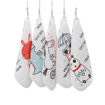 Bērnu sejas dvielis no sešslāņu kokvilnas gāzes, drukāts, absorbējošs, ar karikatūru motīviem, vecāku-bērnu stilā (Zīmols: Youya · Materiāls: Kokvilna · Svars: 140–170 g · Mērķauditorija: Zīdainis · Kategorija: Dvielis)