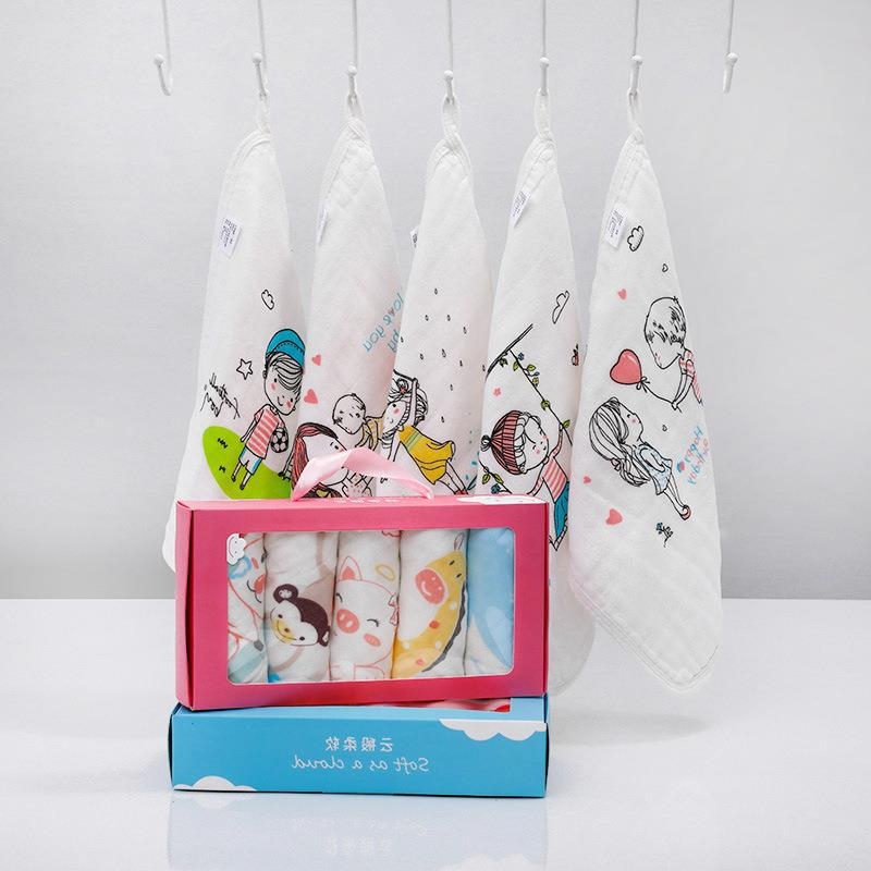 Bērnu sejas dvielis no sešslāņu kokvilnas gāzes, drukāts, absorbējošs, ar karikatūru motīviem, vecāku-bērnu stilā (Zīmols: Youya · Materiāls: Kokvilna · Svars: 140–170 g · Mērķauditorija: Zīdainis · Kategorija: Dvielis)