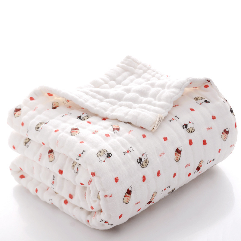 Prosop bebeluș din bumbac, muselină 12 straturi, fir 40s, 500 g sau mai mult, imprimare, țesătură simplă