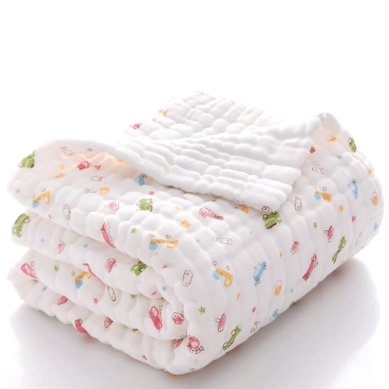 Prosop bebeluș din bumbac, muselină 12 straturi, fir 40s, 500 g sau mai mult, imprimare, țesătură simplă