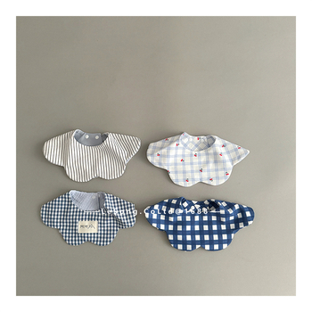 Zīdaiņu bibs - kokvilnas marle, uzsūcošs, elpojošs - universāls, no zīdaiņa līdz 1 gadam, dzīvnieku un ziedu raksts